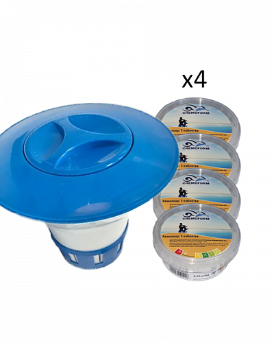 КОМПЛЕКТ Кемохлор Т-таблетка 0.25 кг + Поплавок-дозатор 200 gr BLUE